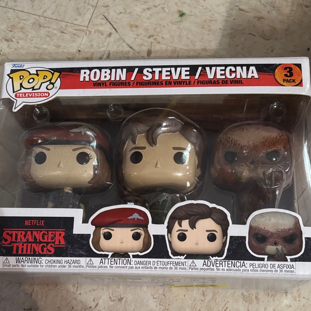 Funko Pop Stranger Things Robin, Steve, Vecna 3-Pack